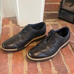 Cole Haan Men's Black Wingtip Oxfords Leather Shoes 7.5